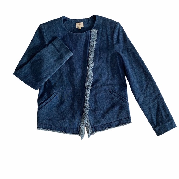 AG Delia Fringe Denim Moto Jacket | SMALL - Picture 4 of 11